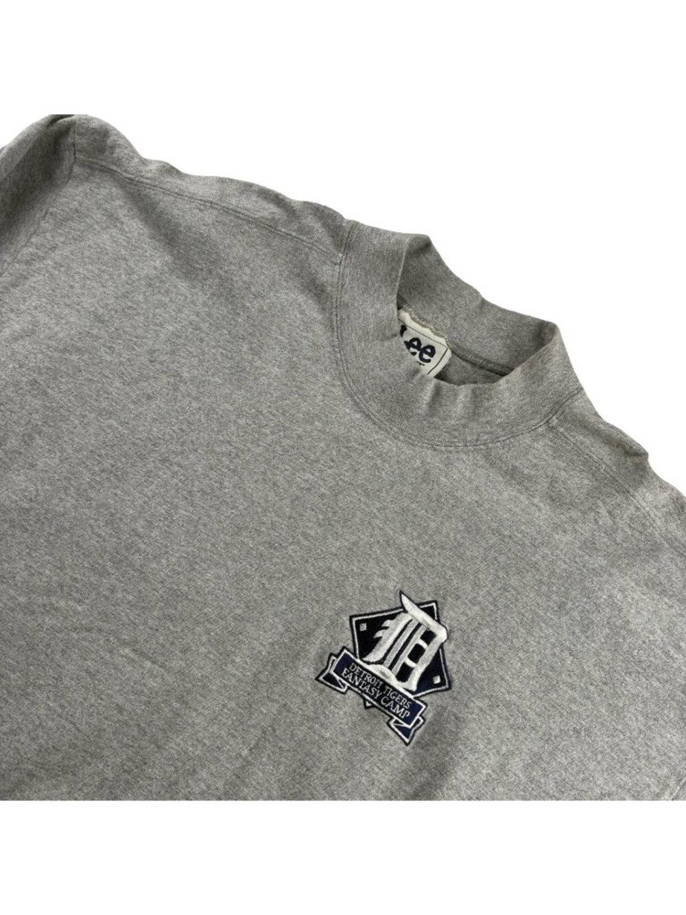 Detroit Tigers x Lee Sport Cotton Blend Mock Neck L/S Shirt Gray • USA • XL
